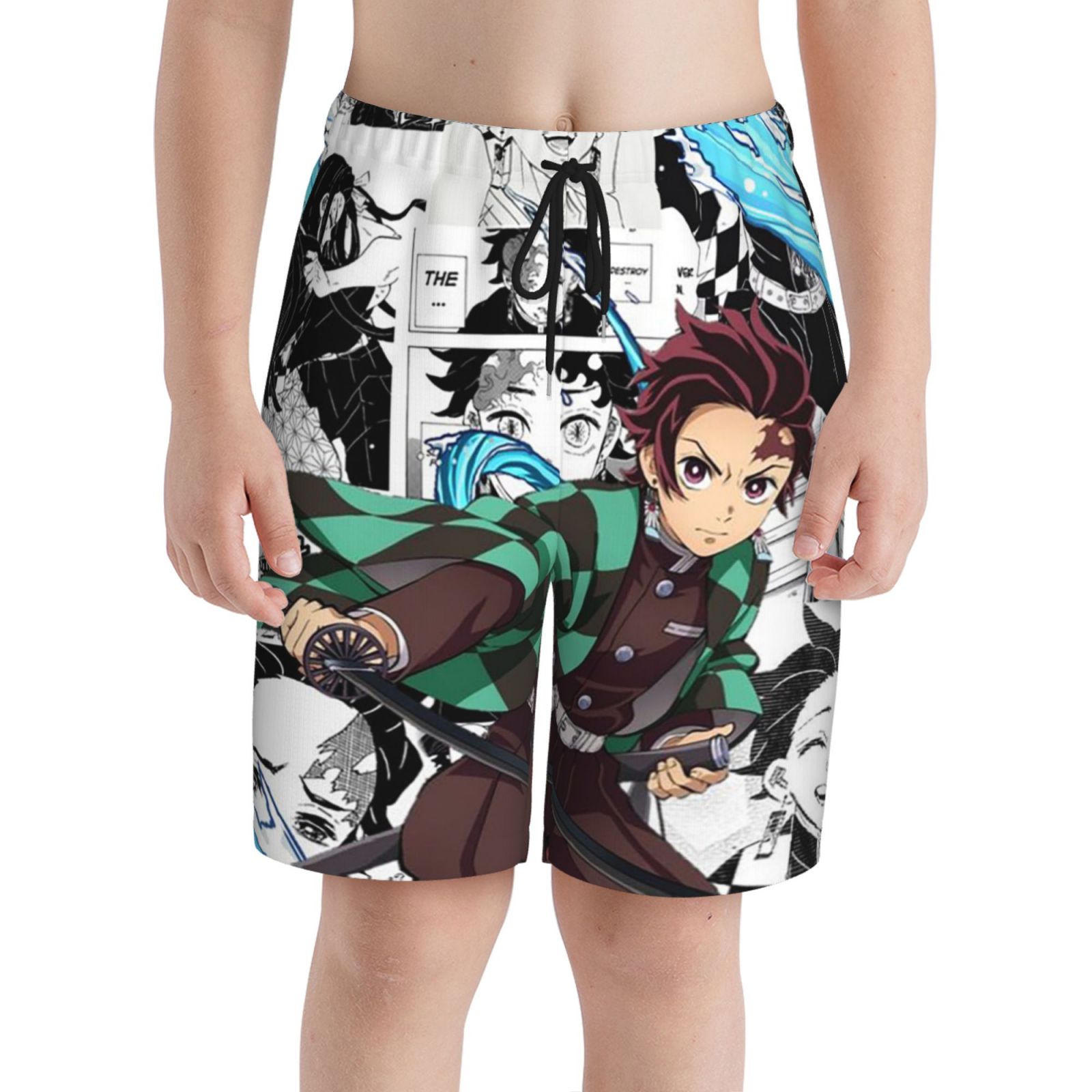 Demon Slayer Boy'S Swim Trunks Quick Dry Board Shorts Kids Beach Swim Shorts Bathing Suits Swimsuit